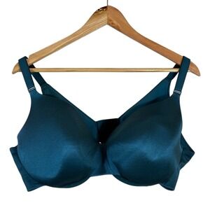 Cacique Lightly Lined Solid Balconette Bra Blue Underwire Plus Size 42DDD